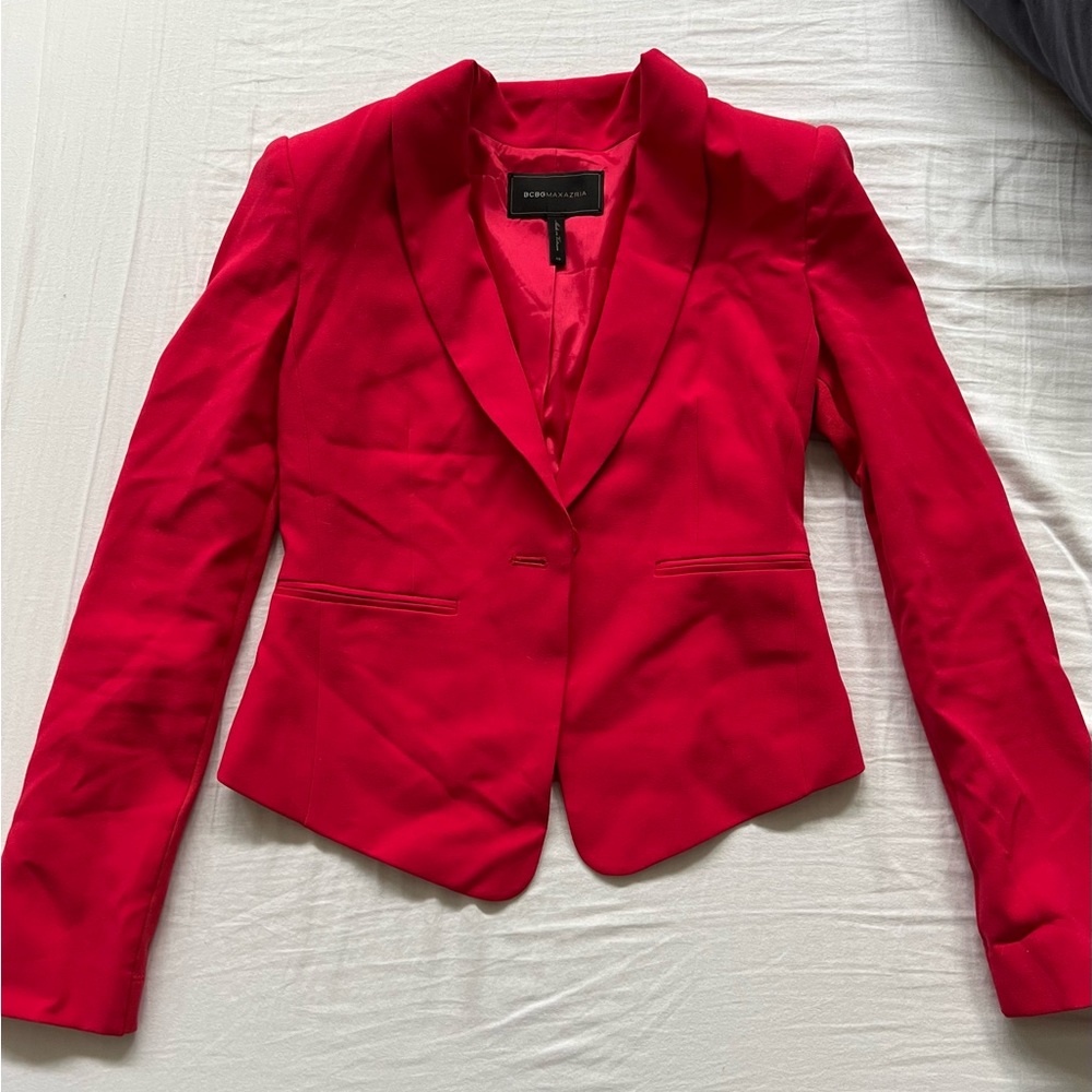 Red Cropped Blazer by BCBGmaxazria
